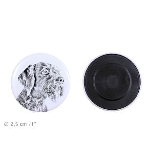 Chien d'arrêt allemand à poil dur, Braque allemand à poil dur - aimant avec un œil de chien, exceptionnellement léger, aimant puissant, produit fabriqué à la main par la marque Art-Dog
