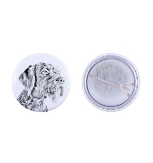 Deutsch Drahthaar - Anstecknadel mit Ihrem Hund, fügen Sie Ihr eigenes Foto hinzu, Marke Art-Dog