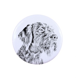 Deutsch Drahthaar - Anstecknadel mit Ihrem Hund, fügen Sie Ihr eigenes Foto hinzu, Marke Art-Dog