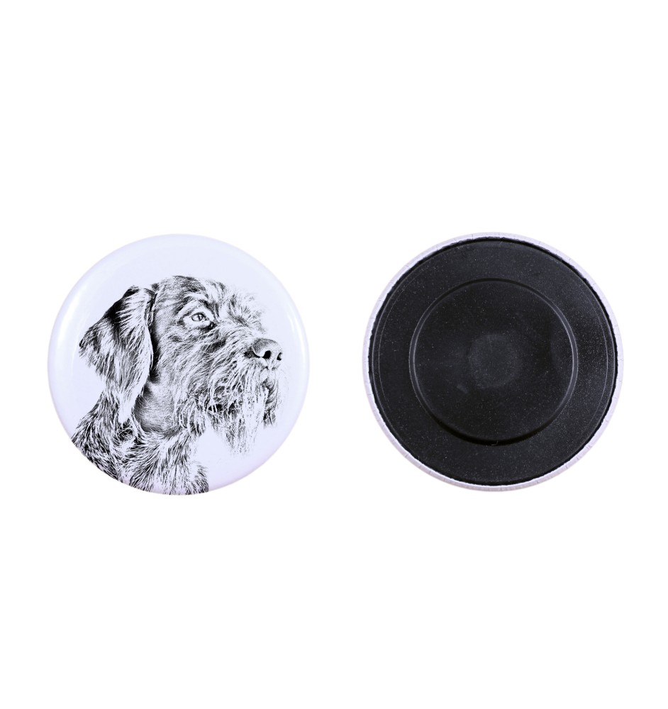 German Wirehaired Pointer - magnet with a dog's pupil, exceptionally light, strong magnet, handmade product by the Art-Dog brand