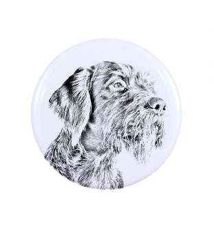 German Wirehaired Pointer - magnet with a dog's pupil, exceptionally light, strong magnet, handmade product by the Art-Dog brand