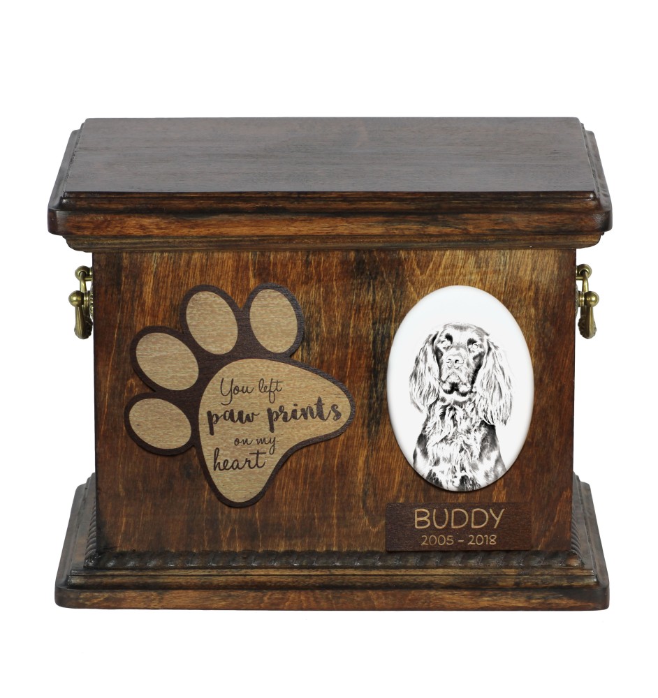 German Wirehaired Pointer - urn for dog ashes, personalized urn with a photo, dog photo urn by Art-Dog