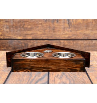 Deutsch Drahthaar - Holzständer mit Schalen für Hunde, dekorative Hundeschalen, Geschenk zur Adoption eines Hundes von der Marke Art-Dog