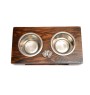 German Wirehaired Pointer - wooden stand with bowls for a dog, steel dog bowls, a gift for adopting a dog from the Art-Dog brand