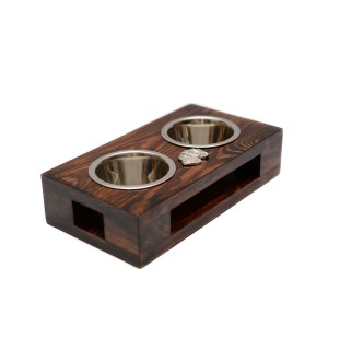 Chien d'arrêt allemand à poil dur, Braque allemand à poil dur - support en bois avec des bols pour chien, bols pour chien en acier, cadeau pour l'adoption d'un chien de la marque Art-Dog