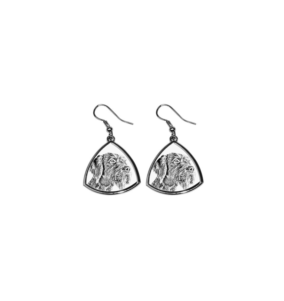 German Wirehaired Pointer I - dog earrings, hanging earrings with a picture, personalized jewelry with Art-Dog brand print