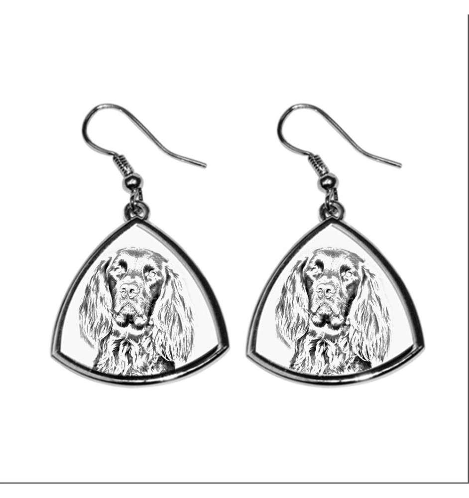 Chien d'arrêt allemand à poil dur, Braque allemand à poil dur - boucles d'oreilles avec chien, boucles d'oreilles pendantes avec photo, bijoux personnalisés avec impression de la marque Art-Dog