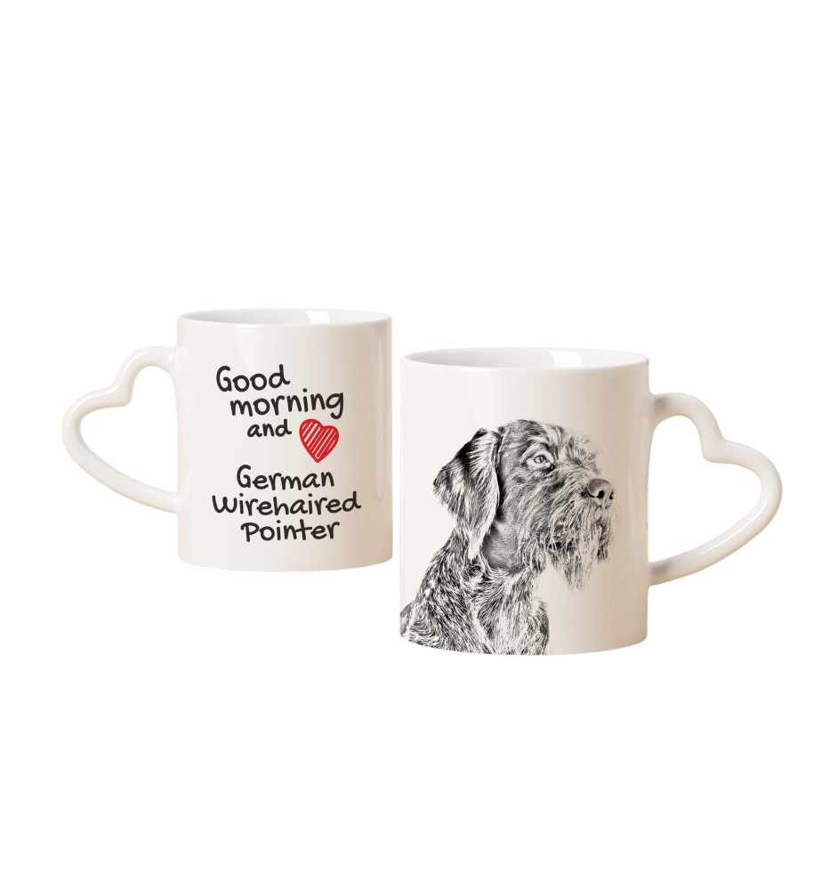 German Wirehaired Pointer - cup with a dog, adorable cup with a heart-shaped handle, universal gift from the Art-Dog brand