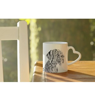 Chien d'arrêt allemand à poil dur, Braque allemand à poil dur - tasse avec chien, une tasse adorable avec une anse en forme de cœur, un cadeau universel de la marque Art-Dog