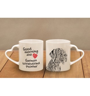 Chien d'arrêt allemand à poil dur, Braque allemand à poil dur - tasse avec chien, une tasse adorable avec une anse en forme de cœur, un cadeau universel de la marque Art-Dog