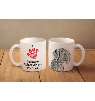 Chien d'arrêt allemand à poil dur, Braque allemand à poil dur - tasse avec chien, une tasse adorable avec une illustration, un cadeau avec votre photo de la marque Art-Dog