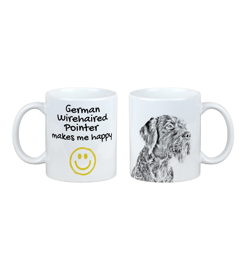 German Wirehaired Pointer - cup with a dog, cheerful cup for a dog lover, personalized gift from the Art-Dog brand