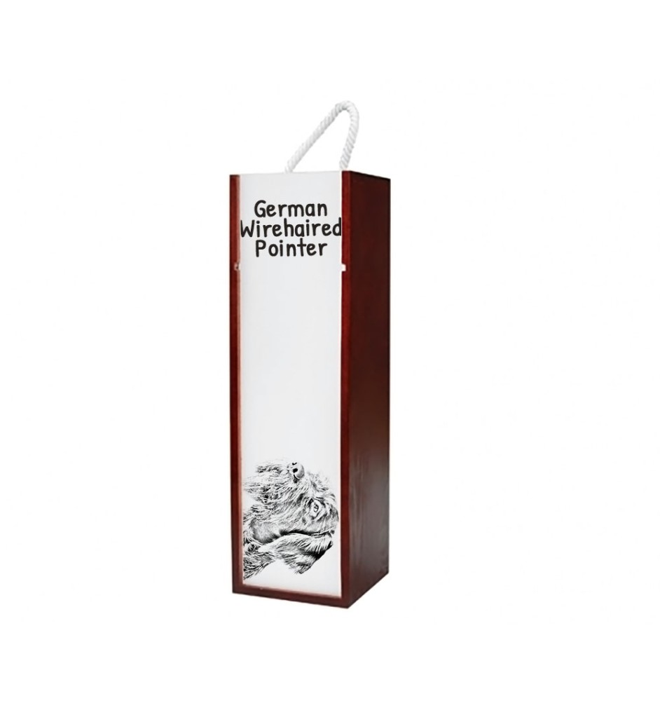 German Wirehaired Pointer I - wine box with a dog, alcohol box with graphics, personalized gift box from the Art-Dog brand