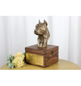 Amerykański Staffordshire terrier urna na skrzynce brązowa Art-Dog