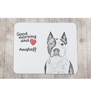 American Staffordshire Terrier, Amstaff, Am staff, Staff - tapis de souris personnalisé avec impression, tapis de souris personnalisé avec chien, accessoire unique pour employé de bureau de la marque