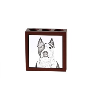 Amerykański Staffordshire terrier stojak na długopisy z koniem Art-Dog