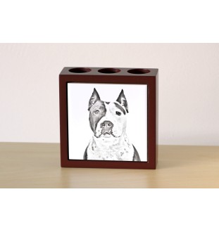 Amerykański Staffordshire terrier stojak na długopisy z koniem Art-Dog