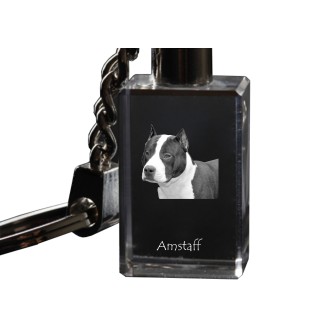 American Staffordshire Terrier, Amstaff, Am staff, Staff - Porte-clés en cristal avec photo de chien, porte-clés lumineux, cadeau unique de la marque Art-Dog