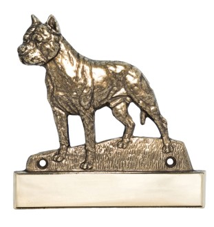 American Staffordshire Terrier, Amstaff, Am staff, Staff - plaque d'adresse avec chien, plaque de nom en laiton, plaque de porte personnalisée avec le nom de la marque Art-Dog