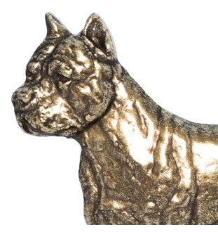 American Staffordshire Terrier, Amstaff - Haustürschild mit Hund, Messingschild mit Namen, personalisiertes Türschild mit Markennamen Art-Dog