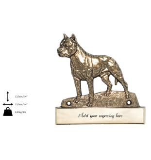 American Staffordshire Terrier, Amstaff, Am staff, Staff - plaque d'adresse avec chien, plaque de nom en laiton, plaque de porte personnalisée avec le nom de la marque Art-Dog