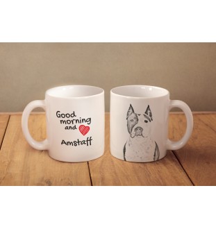 American Staffordshire Terrier, Amstaff - Tasse mit Hund, Tasse mit Bild, personalisiertes Geschenk der Marke Art-Dog