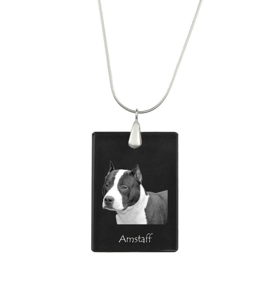 Amerykański Staffordshire terrier naszyjnik kryształowy z psem Art-Dog