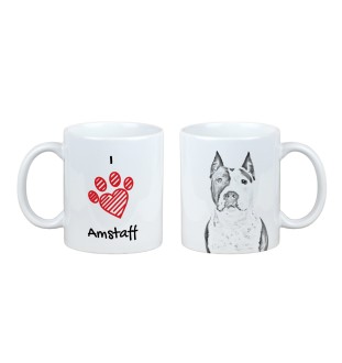 American Staffordshire Terrier, Amstaff, Am staff, Staff - tasse avec chien, une tasse adorable avec une illustration, un cadeau avec votre photo de la marque Art-Dog