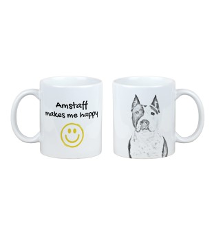 American Staffordshire Terrier, Amstaff, Am staff, Staff - tasse avec chien, une tasse joyeuse pour les amoureux des chiens, un cadeau personnalisé de la marque Art-Dog