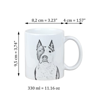 American Staffordshire Terrier, Amstaff - Tasse mit Hund, fröhliche Tasse für Hundeliebhaber, personalisiertes Geschenk der Marke Art-Dog