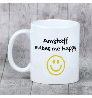 American Staffordshire Terrier, Amstaff, Am staff, Staff - tasse avec chien, une tasse joyeuse pour les amoureux des chiens, un cadeau personnalisé de la marque Art-Dog