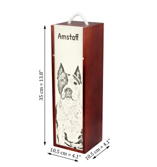 Amerykański Staffordshire terrier pudełko na wino z psem Art-Dog