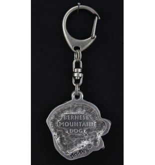 Bernese Mountain Dog, Berner Sennenhund - Silver-plated key ring with dog, handbag decoration, backpack pendant by Art-Dog brand