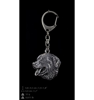 Bernese Mountain Dog, Berner Sennenhund - Silver-plated key ring with dog, handbag decoration, backpack pendant by Art-Dog brand