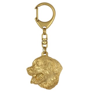 Bernese Mountain Dog, Berner Sennenhund - Gilded key ring with dog, handbag decoration, luxury accessory by Art-Dog brand