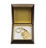 Bernese Mountain Dog, Berner Sennenhund I - Gilded key ring with dog in gift box, handbag decoration, luxury accessory by Art-Dog brand
