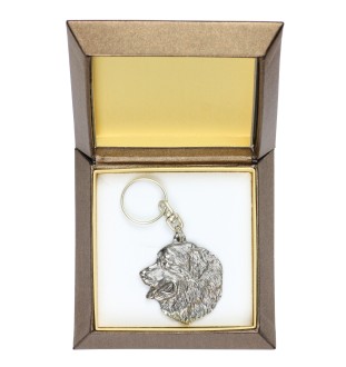 Bouvier bernois I - Pendentif argenté avec un chien dans une boîte décorative, décoration de sac à main, pendentif de sac à dos par la marque Art-Dog