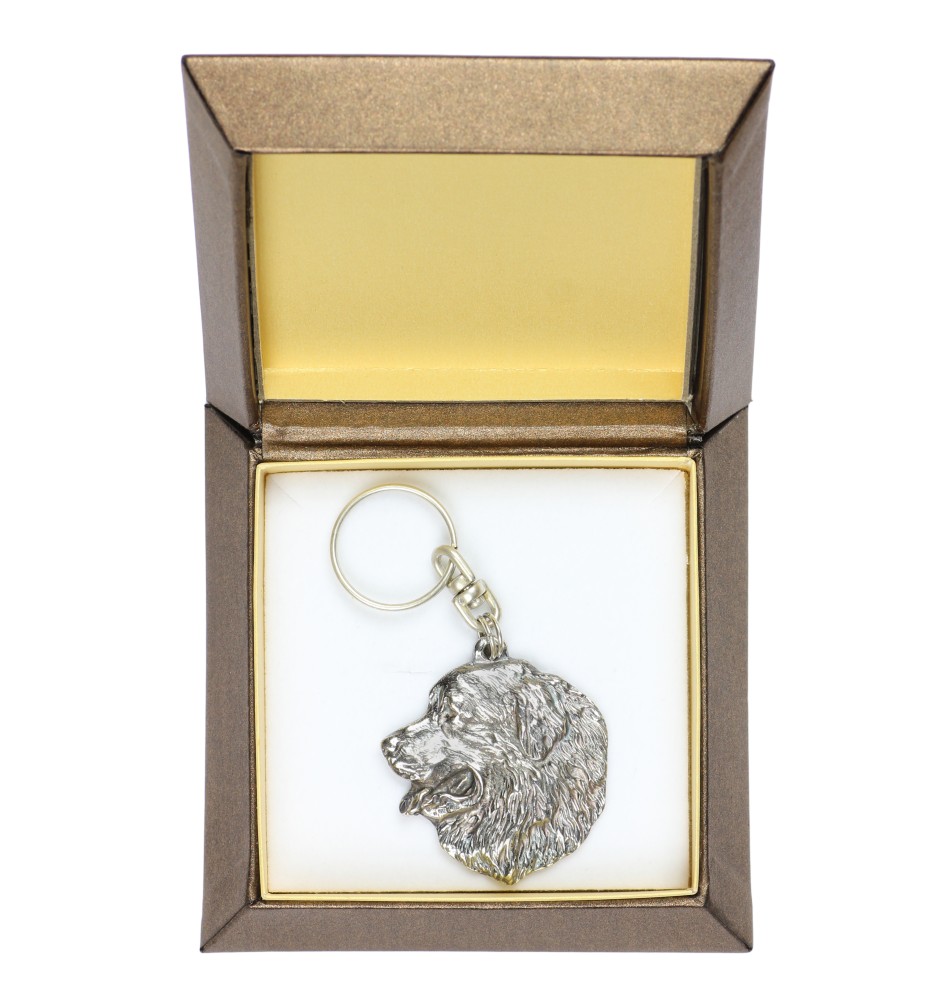 Berner Sennenhund, Dürrbächler, Bouvier bernois I - Versilberter Anhänger mit einem Hund in einer dekorativen Box, Handtaschenschmuck, Rucksackanhänger der Marke Art-Dog