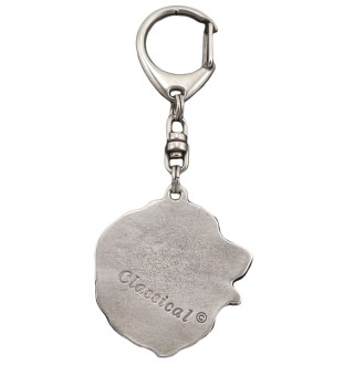 Bernese Mountain Dog, Berner Sennenhund I - Silver-plated key ring with a dog in a gift box, handbag decoration, backpack pendant by Art-Dog brand