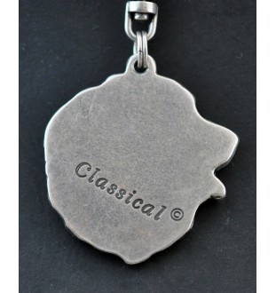 Bernese Mountain Dog, Berner Sennenhund I - Silver-plated key ring with a dog in a gift box, handbag decoration, backpack pendant by Art-Dog brand