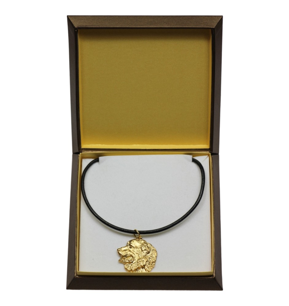 Berner Sennenhund, Dürrbächler, Bouvier bernois I - Hundehalsband in Geschenkbox, vergoldeter Anhänger für Hundefans, auffälliger Schmuck von Art-Dog