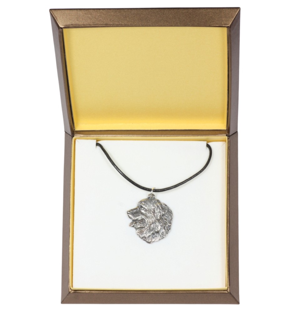 Berner Sennenhund, Dürrbächler, Bouvier bernois I - Hundehalsband in Geschenkbox, versilbertes Medaillon für Hundefans, markanter Anhänger der Marke Art-Dog