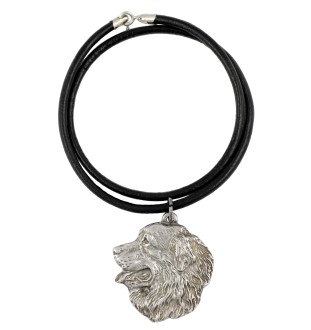 Berner Sennenhund, Dürrbächler, Bouvier bernois I - Hundehalsband in Geschenkbox, versilbertes Medaillon für Hundefans, markanter Anhänger der Marke Art-Dog