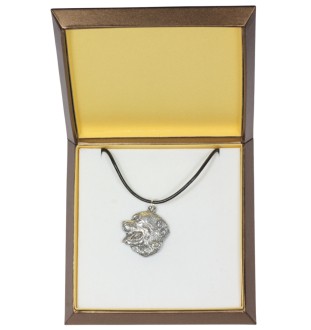 Bouvier bernois - Collier de chien dans une boîte cadeau, médaillon argenté pour fan de chien, pendentif remarquable de la marque Art-Dog