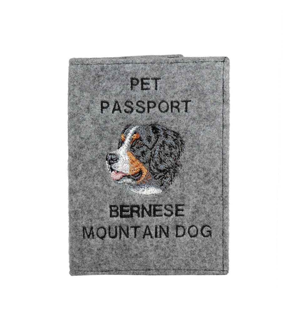 Bernese Mountain Dog, Berner Sennenhund - Dog passport case, document case, gift for the traveller from the Art-Dog brand