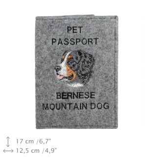Bernese Mountain Dog, Berner Sennenhund - Dog passport case, document case, gift for the traveller from the Art-Dog brand