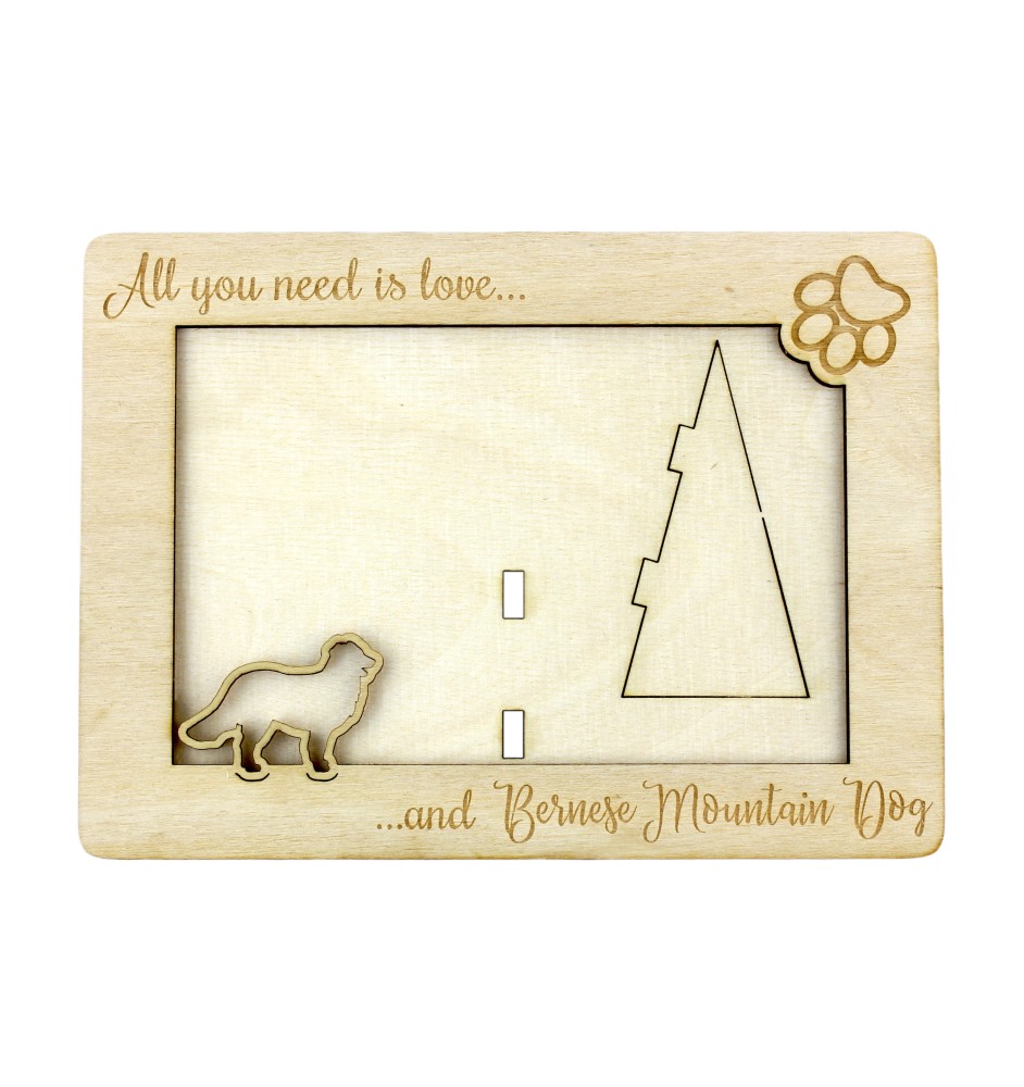 Bernese Mountain Dog, Berner Sennenhund - Photo frame, engraved wooden frame, a lovely gadget for the dog lover by Art-Dog
