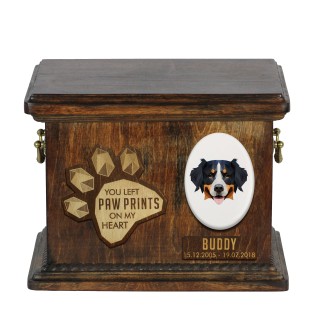 Berner Sennenhund, Dürrbächler, Bouvier bernois Personalisierte Hundeurne mit Gravur, Erinnerungsbox für Hundeknochen von der Marke Art-Dog
