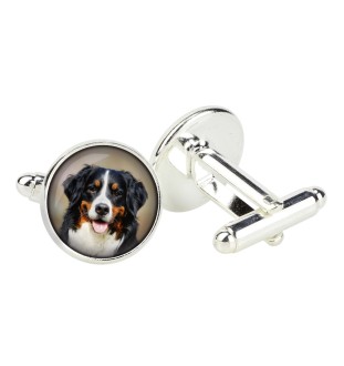 Bouvier bernois - Boutons de manchette dans une boîte, bijoux faits à la main, produit de la marque Art-Dog