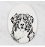 Berner Sennenhund, Dürrbächler, Bouvier bernois - Gedenktafel mit einem Foto eines Hundes, Grabplatte mit Druck, personalisierte ovale Platte der Marke Art-Dog